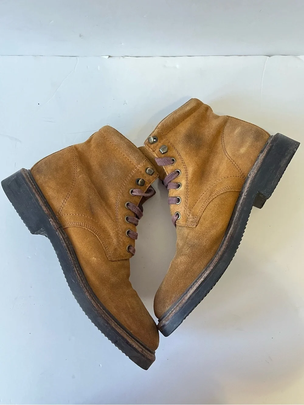 Frye Men's Gordon Suede Lace Up Combat Boots Tan Size 7.5